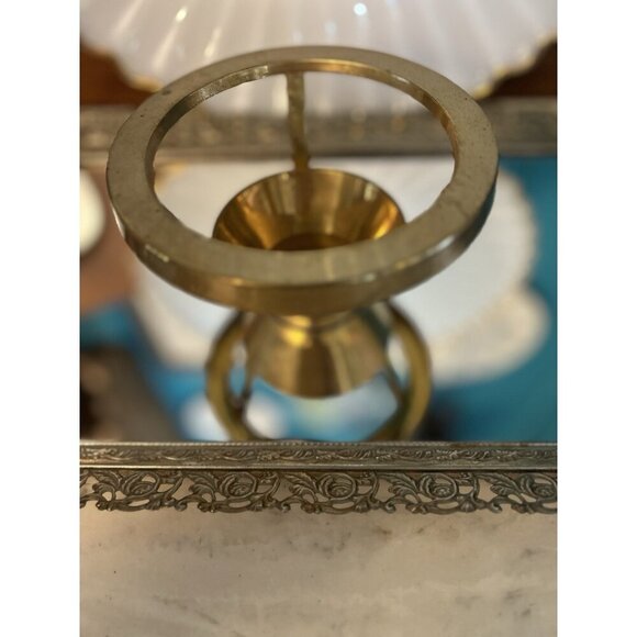 Vintage Solid Brass Circular Tea Light Candle Light Holder 1995 Ambrosia - Picture 4 of 8